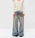 画像5: 3D check print distressed denim pants 　３Dチェックプリント柄ダメージデニムパンツジーンズ  (5)