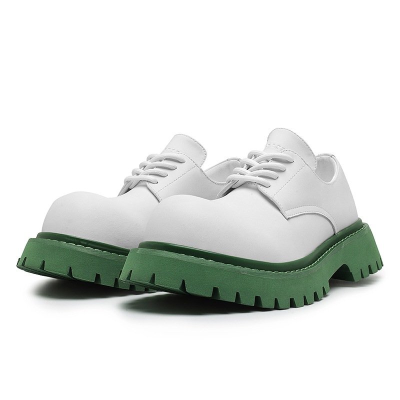 画像4: Platform lace-up leather British Derby shoes　ユニセックス 男女兼用 プラットフォームレースアップレザーダービーシューズ ローファー (4)