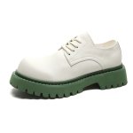 画像1: Platform lace-up leather British Derby shoes　ユニセックス 男女兼用 プラットフォームレースアップレザーダービーシューズ ローファー (1)