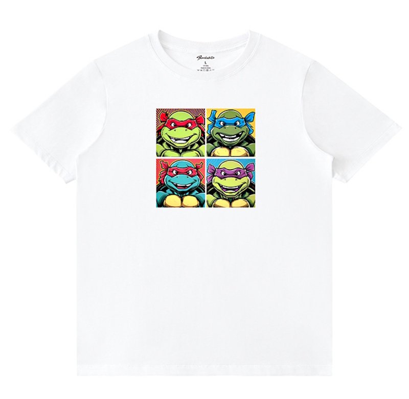 画像1: Ninja Turtle Print round neck short sleeve T-shirt  ユニセックス 男女兼用忍者ニンジャタートルプリントラウンドネック Tシャツ (1)