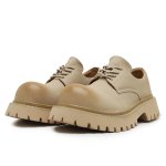 画像5: Platform lace-up leather British Derby shoes　ユニセックス 男女兼用 プラットフォームレースアップレザーダービーシューズ ローファー (5)