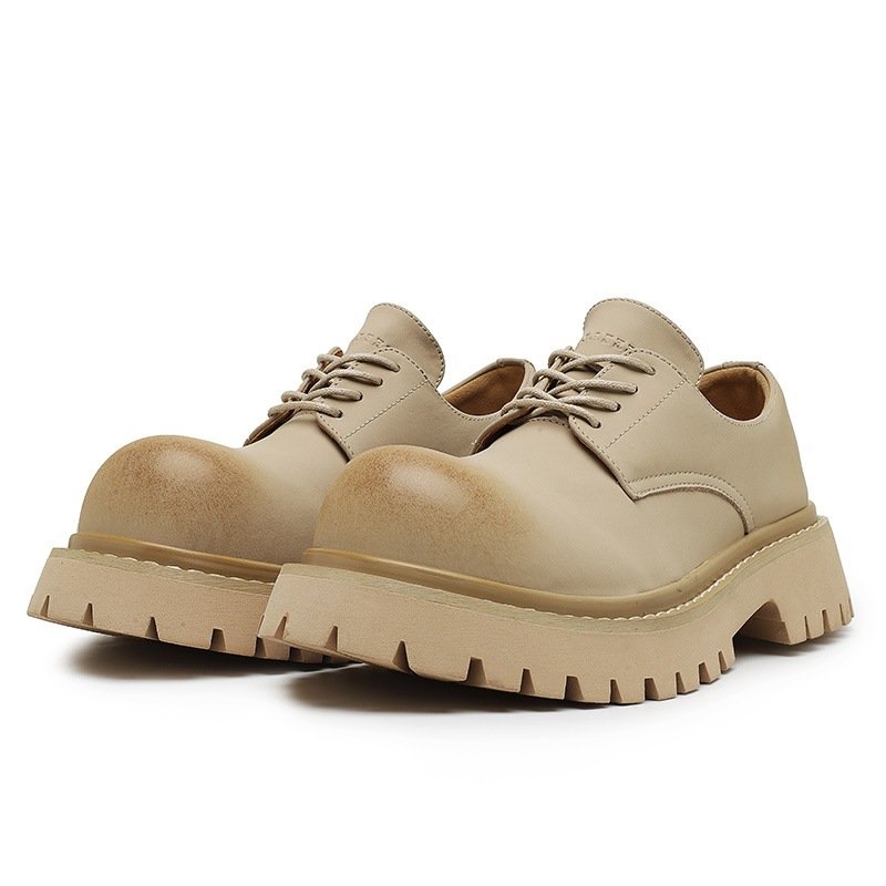 画像5: Platform lace-up leather British Derby shoes　ユニセックス 男女兼用 プラットフォームレースアップレザーダービーシューズ ローファー (5)