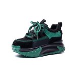 画像3: Women's thick-soled Chunky lace-up SNEAKERS 厚底 プラットフォームバイカラー レースアップスニーカー (3)