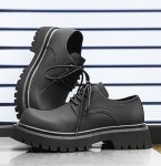 画像7: Platform lace-up leather British Derby shoes　ユニセックス 男女兼用 プラットフォームレースアップレザーダービーシューズ ローファー (7)