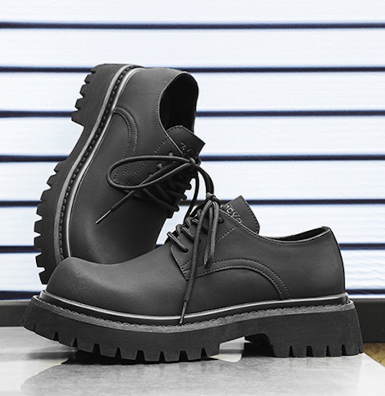 画像7: Platform lace-up leather British Derby shoes　ユニセックス 男女兼用 プラットフォームレースアップレザーダービーシューズ ローファー (7)