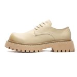 画像2: Platform lace-up leather British Derby shoes　ユニセックス 男女兼用 プラットフォームレースアップレザーダービーシューズ ローファー (2)