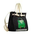 画像1: Original Niche Portable Kelly Bag Printed Cartoon Canvas Bucket Tote Shoulder Bag  ケリーバッグプリントカートゥーンキャンバスバケットトートショルダーバッグ ラージキャパシティー (1)