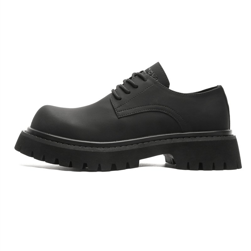 画像3: Platform lace-up leather British Derby shoes　ユニセックス 男女兼用 プラットフォームレースアップレザーダービーシューズ ローファー (3)