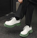 画像6: Platform lace-up leather British Derby shoes　ユニセックス 男女兼用 プラットフォームレースアップレザーダービーシューズ ローファー (6)