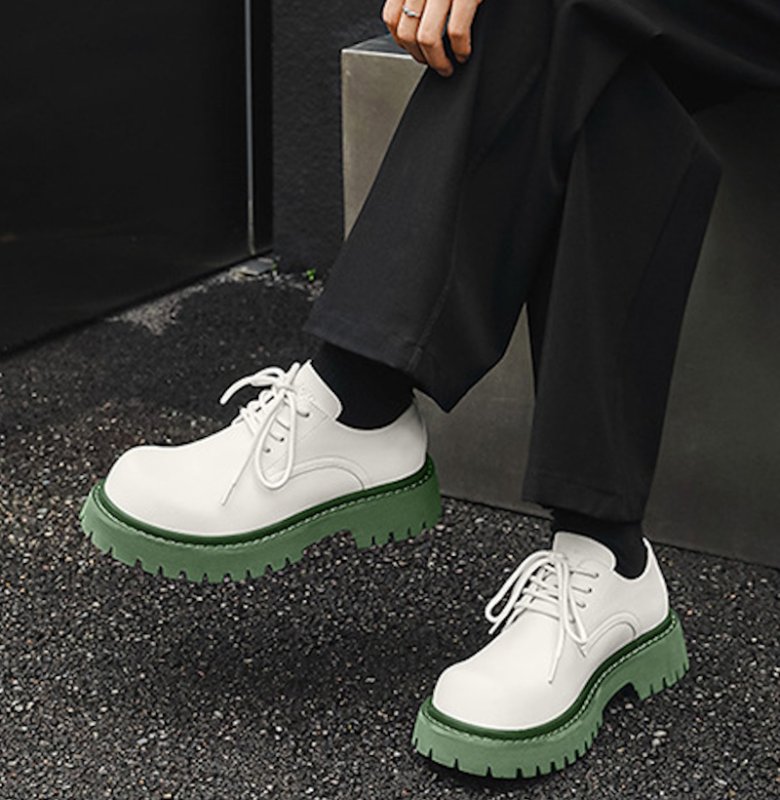 画像6: Platform lace-up leather British Derby shoes　ユニセックス 男女兼用 プラットフォームレースアップレザーダービーシューズ ローファー (6)