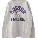 画像4: Snoopy & Boston Baseball Print long sleeve Sweatshirts  ユニセックス 男女兼用スヌーピー&ボストンベースボールプリントラウンドネック スウェットトレーナー (4)