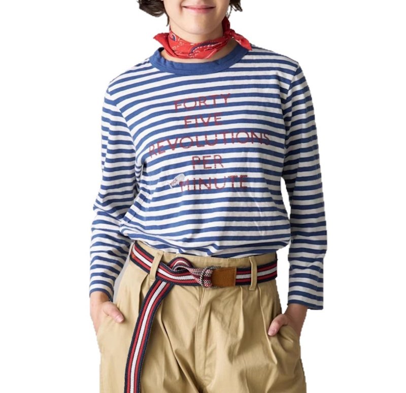 画像1: Border x Message Logo Long Sleeve T-Shirt 　ボーダーストライプ×メッセージロゴ長袖Tシャツ (1)