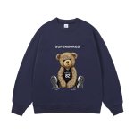 画像1: Unisex Superbored & Bear print sweatshirt 男女兼用  ユニセックス ベア 熊 長袖 スウェット トレーナー (1)