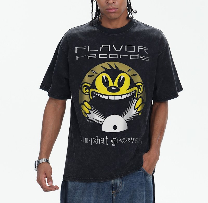 画像6: Flavor Record 90's Style round neck short sleeve T-shirt  ユニセックス 男女兼用フレーバーレコード90年スタイルプリントラウンドネック Tシャツ (6)
