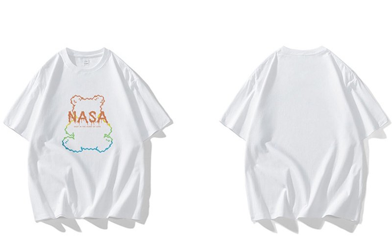 画像10: NASA x Silhouette Bear round neck short sleeve T-shirt  ユニセックス 男女兼用NASAナサ×シルエットベアプリントラウンドネック Tシャツ (10)