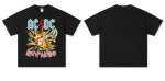 画像3: acdc rock band guitar print vintage style round neck short sleeve T-shirt  ユニセックス 男女兼用acdcロックバンドギタープリントヴィンテージスタイルラウンドネック Tシャツ (3)