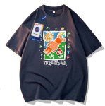 画像1: NASA x kaws print round neck short sleeve T-shirt  ユニセックス 男女兼用ナサ×カウズバイオレンスベアプリントラウンドネック Tシャツ (1)
