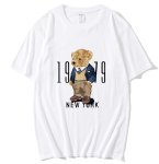 画像1: New York Fashion Bear round neck short sleeve T-shirt  ユニセックス 男女兼用ニューヨークおしゃれベア熊プリントラウンドネック Tシャツ (1)