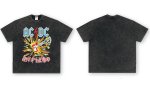 画像4: acdc rock band guitar print vintage style round neck short sleeve T-shirt  ユニセックス 男女兼用acdcロックバンドギタープリントヴィンテージスタイルラウンドネック Tシャツ (4)