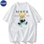 画像2: NASA x Earth x Astronaut Bear round neck short sleeve T-shirt  ユニセックス 男女兼用NASAナサ×地球×宇宙飛行士ベア熊プリントラウンドネック Tシャツ (2)