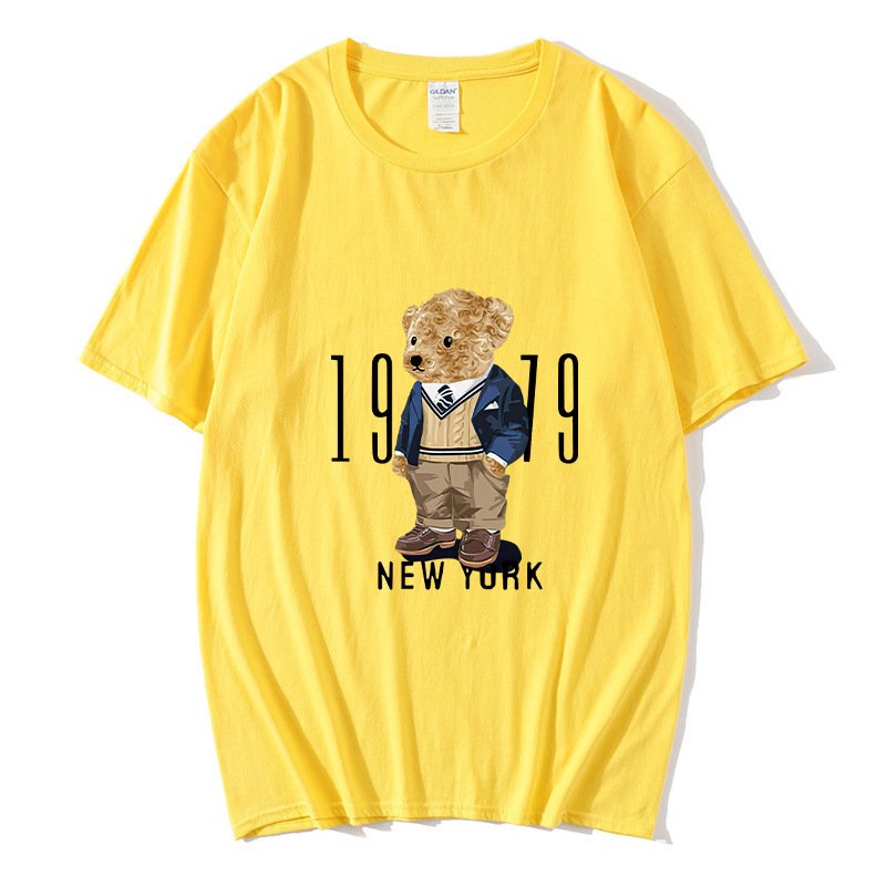 画像11: New York Fashion Bear round neck short sleeve T-shirt  ユニセックス 男女兼用ニューヨークおしゃれベア熊プリントラウンドネック Tシャツ (11)