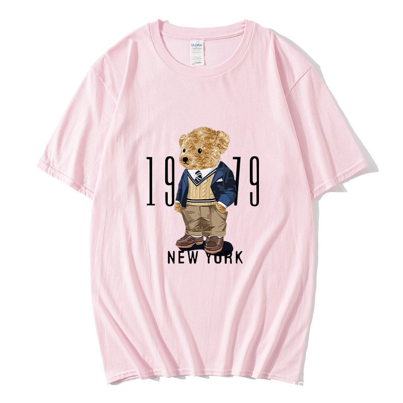 画像8: New York Fashion Bear round neck short sleeve T-shirt  ユニセックス 男女兼用ニューヨークおしゃれベア熊プリントラウンドネック Tシャツ (8)