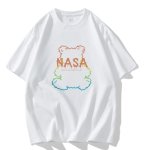 画像1: NASA x Silhouette Bear round neck short sleeve T-shirt  ユニセックス 男女兼用NASAナサ×シルエットベアプリントラウンドネック Tシャツ (1)