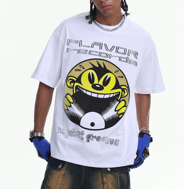 画像4: Flavor Record 90's Style round neck short sleeve T-shirt  ユニセックス 男女兼用フレーバーレコード90年スタイルプリントラウンドネック Tシャツ (4)