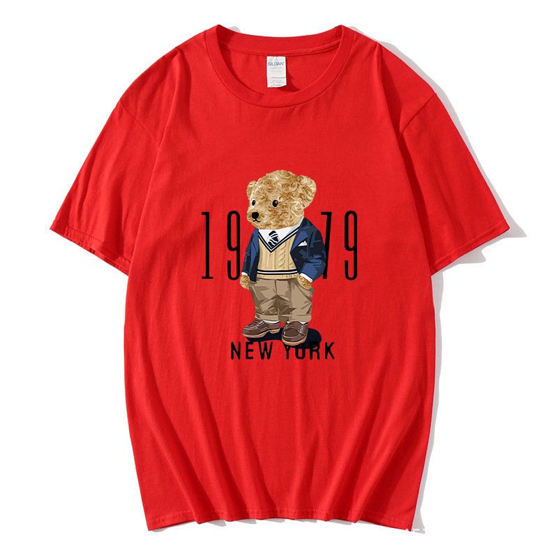 画像3: New York Fashion Bear round neck short sleeve T-shirt  ユニセックス 男女兼用ニューヨークおしゃれベア熊プリントラウンドネック Tシャツ (3)