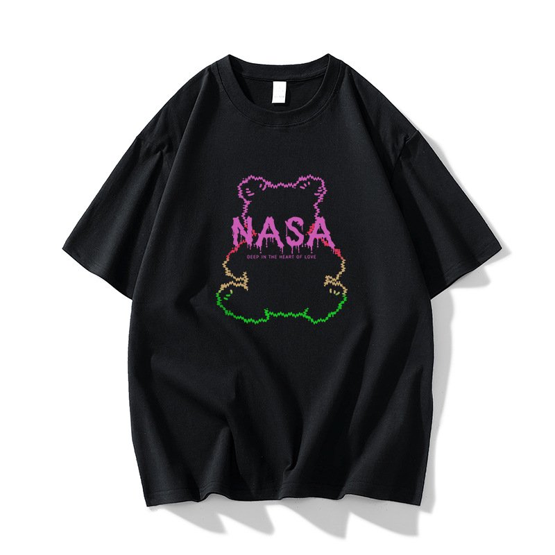 画像2: NASA x Silhouette Bear round neck short sleeve T-shirt  ユニセックス 男女兼用NASAナサ×シルエットベアプリントラウンドネック Tシャツ (2)