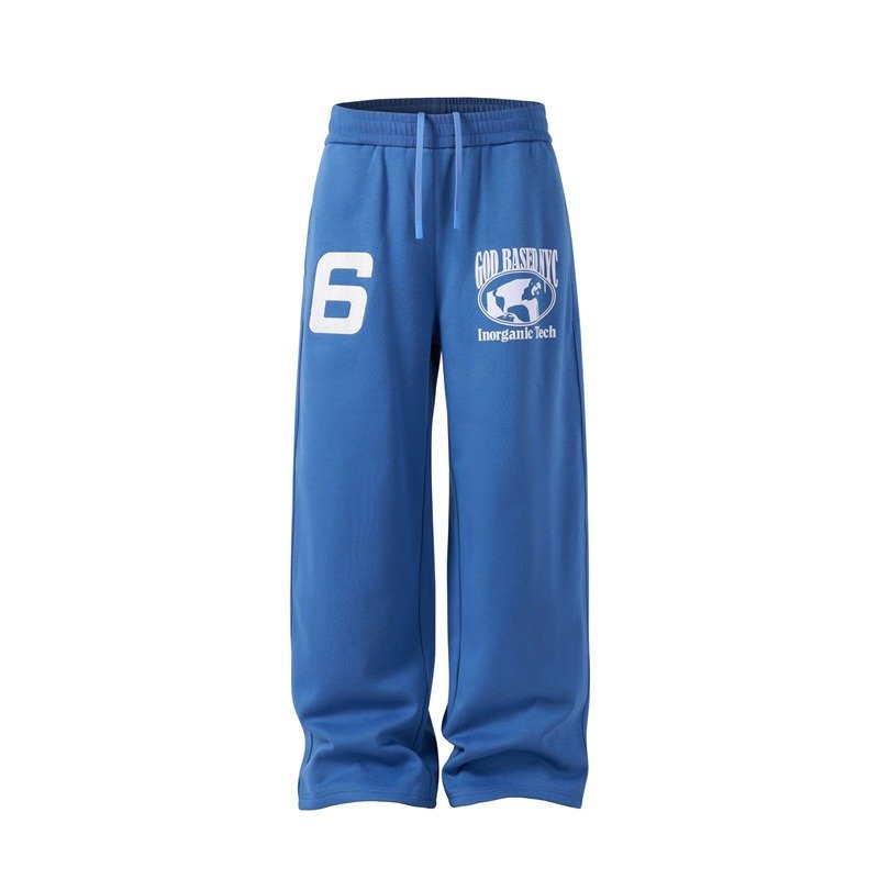 画像1: Unisex Wide Leg Number 6 Sweatpants ユニセックス男女兼用ナンバー６ スウェット パンツ (1)