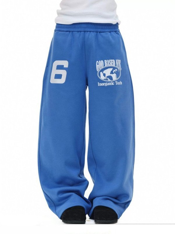 画像3: Unisex Wide Leg Number 6 Sweatpants ユニセックス男女兼用ナンバー６ スウェット パンツ (3)