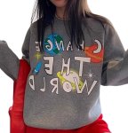 画像2: CHANGE THE WORLD logo print sweatshirt Long Sleeve Pullover  CHANGE THE WORLDロゴプリントロングスリーブスウェット 長袖プルオーバー (2)