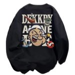 画像1: Unisex Popeye Embroiderysweatshirt 　男女兼用 ユニセックス ポパイ刺繍 長袖 スウェット トレーナー (1)