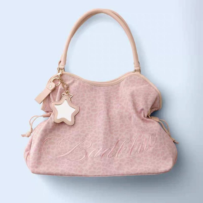 画像12: Y2K Leopard Print Polka Dot Large Capacity Tote Shoulder Underarm Bag　Y2K ヒョウ柄水玉ラージキャパシティトートショルダーアンダーアームバッグ (12)