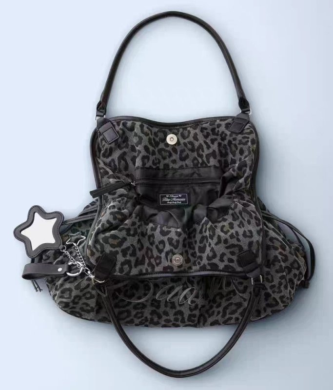 画像11: Y2K Leopard Print Polka Dot Large Capacity Tote Shoulder Underarm Bag　Y2K ヒョウ柄水玉ラージキャパシティトートショルダーアンダーアームバッグ (11)