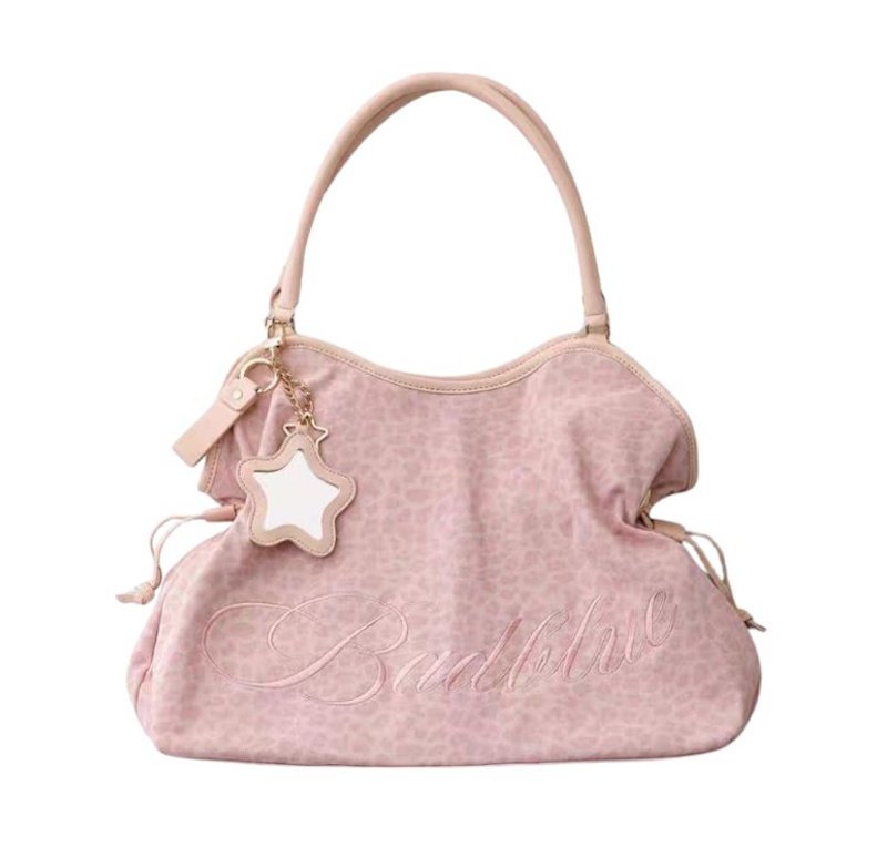 画像1: Y2K Leopard Print Polka Dot Large Capacity Tote Shoulder Underarm Bag　Y2K ヒョウ柄水玉ラージキャパシティトートショルダーアンダーアームバッグ (1)