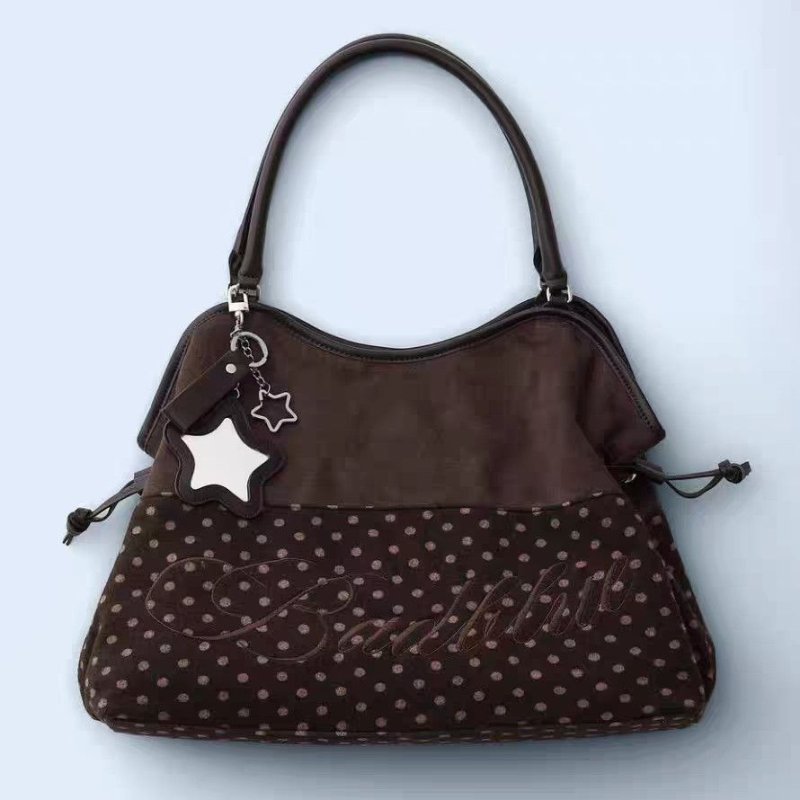 画像4: Y2K Leopard Print Polka Dot Large Capacity Tote Shoulder Underarm Bag　Y2K ヒョウ柄水玉ラージキャパシティトートショルダーアンダーアームバッグ (4)