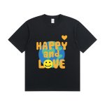画像3: HAPPY&LOVE print round neck short sleeve T-shirt  ユニセックス 男女兼用HAPPY&LOVEハッピー＆ラブプリントラウンドネック Tシャツ (3)