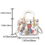 画像3: Graphic Graffiti Paint Square Tote Shoulder Leather Bag 　グラフィック落書きペイントスクエアトートショルダーレザーバッグ (3)