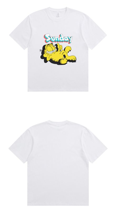 画像5: Sunday & Garfield print round neck short sleeve T-shirt  ユニセックス 男女兼用サンデー＆ガーフィールドプリントラウンドネック Tシャツ (5)