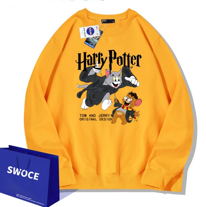 画像4: Unisex Harry Potter Tom and Jerry Round Neck Sweatshirt　男女兼用 ユニセックス トムとジェリーハリーポッター長袖 スウェット トレーナー (4)