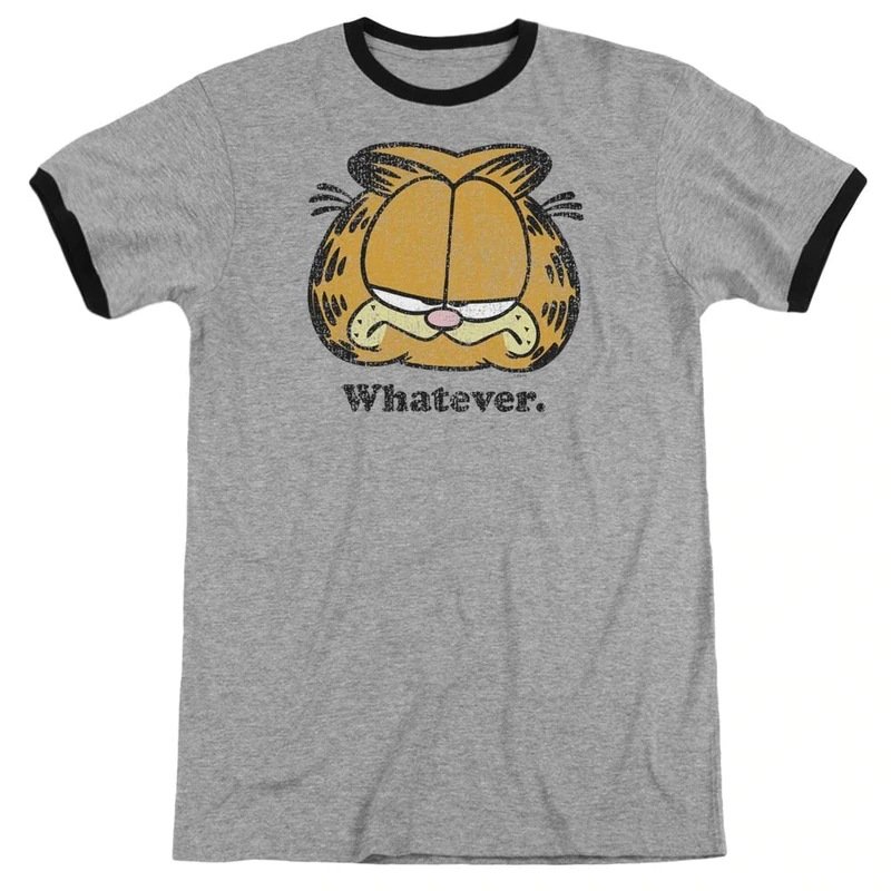 画像1: Garfield Whatever Vintage Style Short Sleeve T-Shirt Vintage Style  Short Sleeve T-Shirt　ユニセックス 男女兼用ガーフィールドホワトゥエヴァヴィンテージスタイルプリントラウンドネック Tシャツ (1)