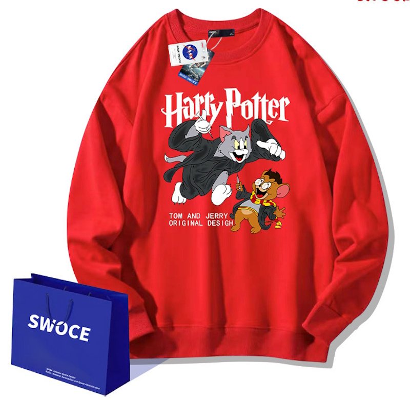 画像6: Unisex Harry Potter Tom and Jerry Round Neck Sweatshirt　男女兼用 ユニセックス トムとジェリーハリーポッター長袖 スウェット トレーナー (6)