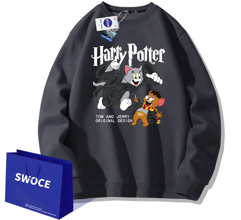 画像8: Unisex Harry Potter Tom and Jerry Round Neck Sweatshirt　男女兼用 ユニセックス トムとジェリーハリーポッター長袖 スウェット トレーナー (8)