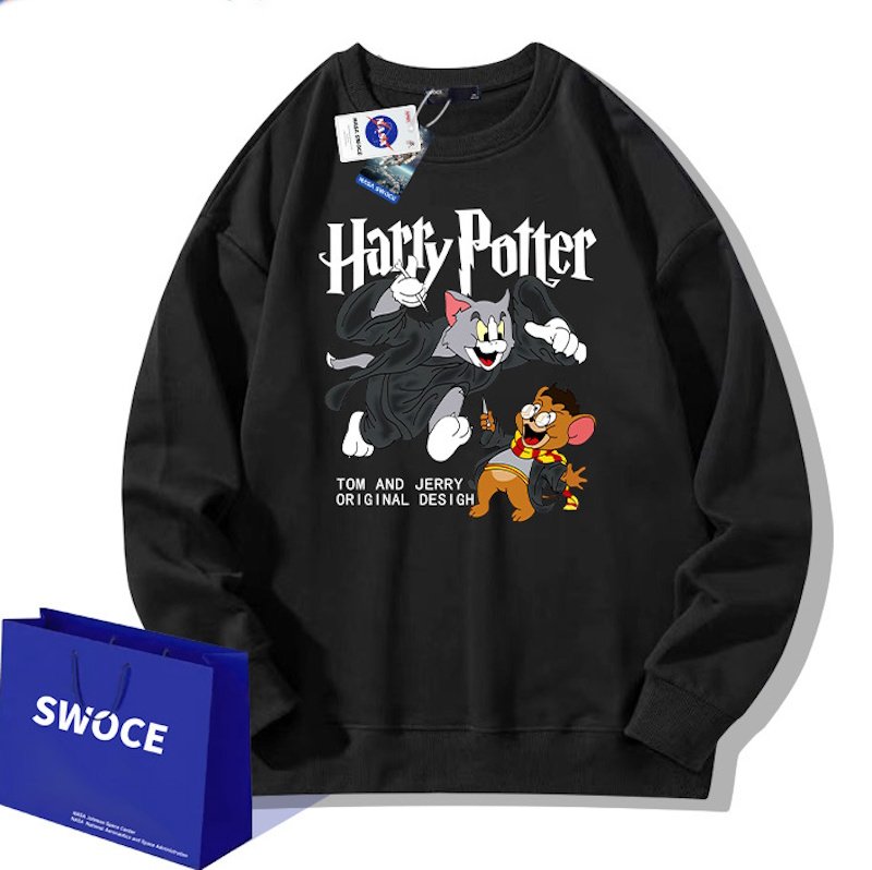 画像2: Unisex Harry Potter Tom and Jerry Round Neck Sweatshirt　男女兼用 ユニセックス トムとジェリーハリーポッター長袖 スウェット トレーナー (2)