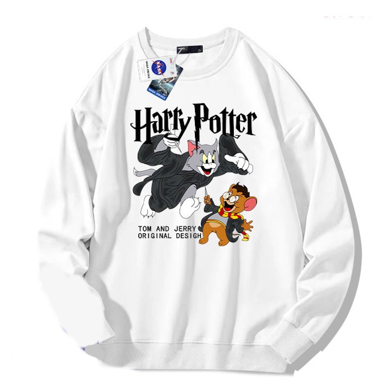 画像1: Unisex Harry Potter Tom and Jerry Round Neck Sweatshirt　男女兼用 ユニセックス トムとジェリーハリーポッター長袖 スウェット トレーナー (1)