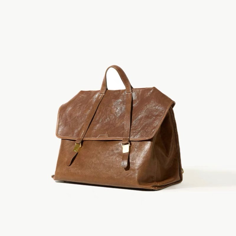 画像7: Unisex Retro Vegetable Tanned Leather Backpack Shoulder Crossbody Bag ユニセックス男女兼用レトロ ベジタブルタンニンレザー バックパックトートショルダー 通勤通学 (7)