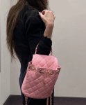 画像5: PEPP quilted chain handle  backpack Tote Shoulder Leather Bag 　キルティングチェーントートショルダーレザーバックパックバッグ (5)
