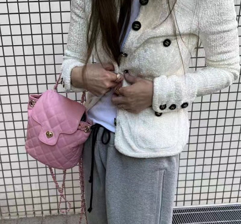 画像6: PEPP quilted chain handle  backpack Tote Shoulder Leather Bag 　キルティングチェーントートショルダーレザーバックパックバッグ (6)